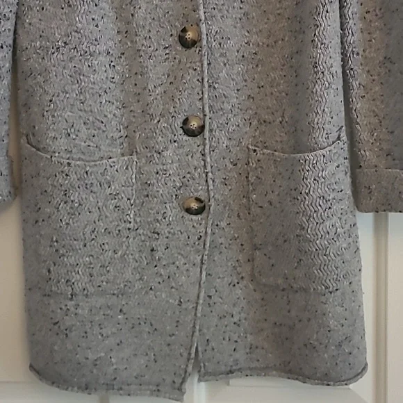 J. Crew Mercantile Lambs Wool Blend Sweater Jacket Button Front Pockets Women XS - Picture 3 of 10